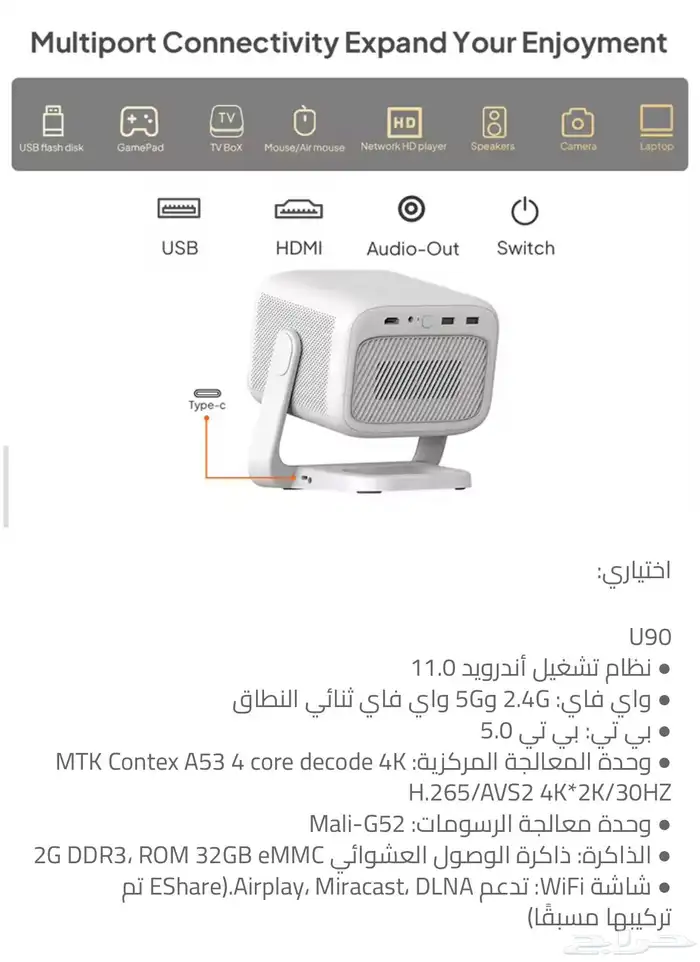 بروجيكتور Byintek U90 جديد 3