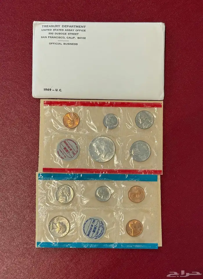 عملات معدنية أمريكية مجموعة عام 1969 P D فيلادلفيا ودنفر 2
