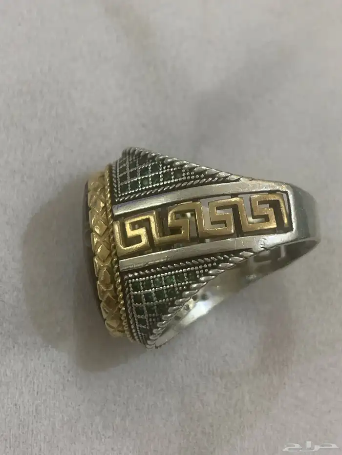 خاتم عقيق خرايطي وارد اليمن صناعة الصايغ روني مصبوب رصاص 1