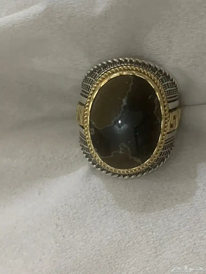 خاتم عقيق خرايطي وارد اليمن صناعة الصايغ روني مصبوب رصاص 3