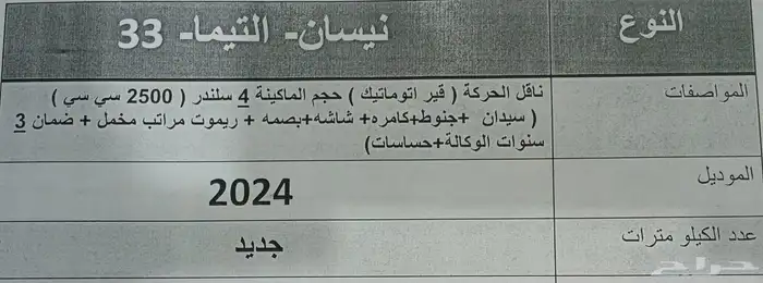 نيسان التيما 2024 جديده استاندر 3