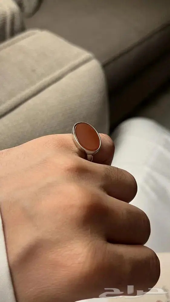 خاتم فضة ملكي بني عيار 925 0
