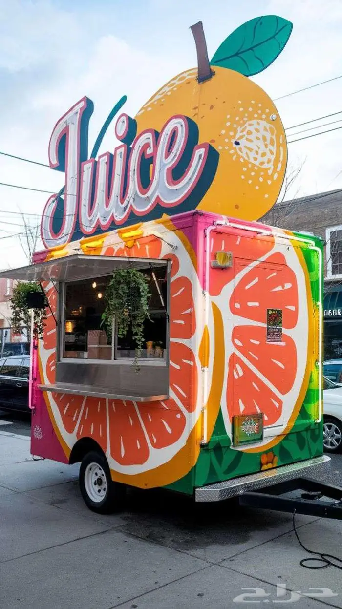 تنفيذ لوحات الحروف الضوئية والبارزة لسيارة طعام food truck 16