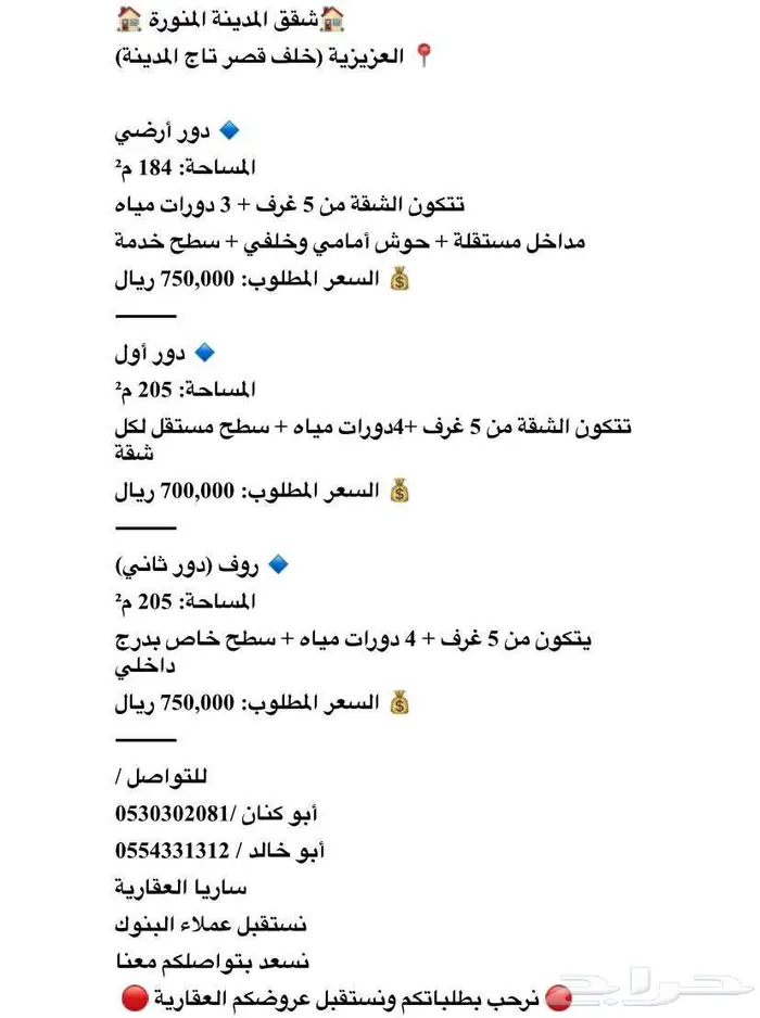 للبيع شقق تمليك بجوار مجمع مدارس الوطن 15