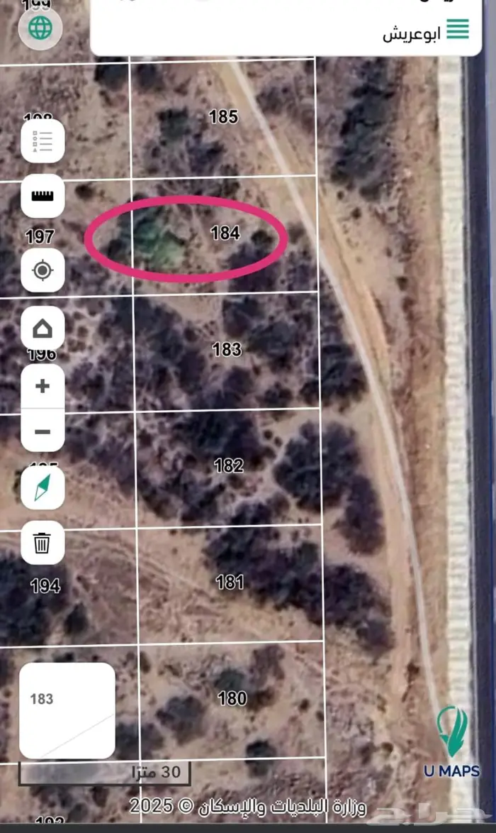 للبيع أرض في حي رح ابي عريش 640م 0