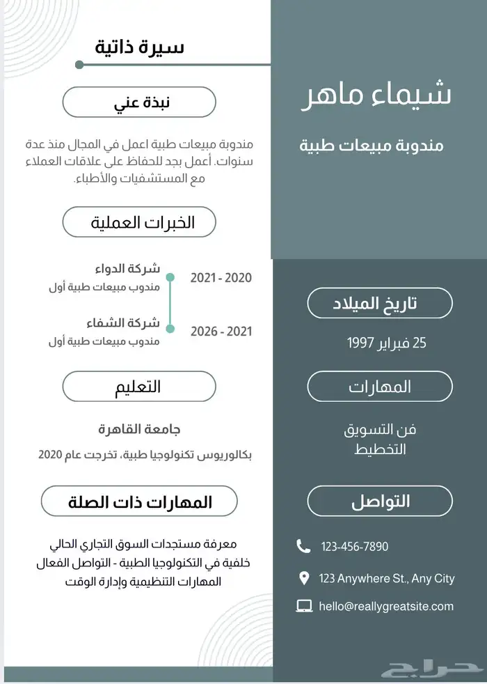 تصميم سيرة ذاتية (CV) بنظام ال ATS 12