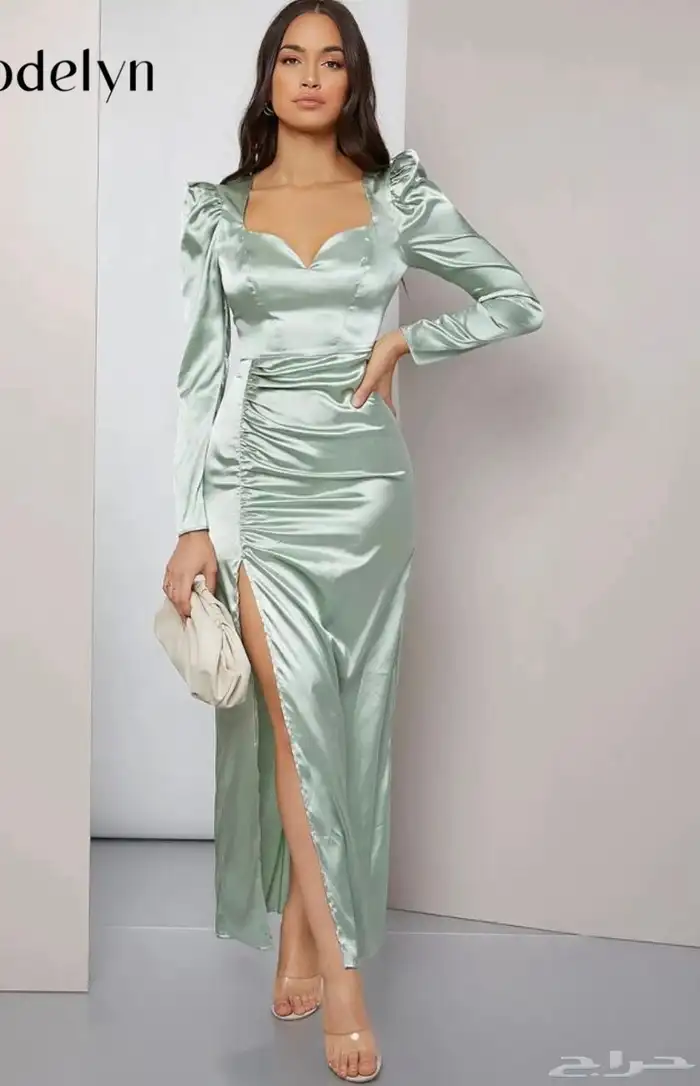 فستان ساتان جديد وأنيق 0