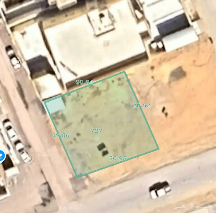 ارض تجارية بحي الشقة على ثلاث شوارع مساحة ( 828 متر ) 6