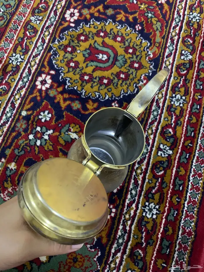 دلة العساف مسح مقبض عريض ذهبي 6