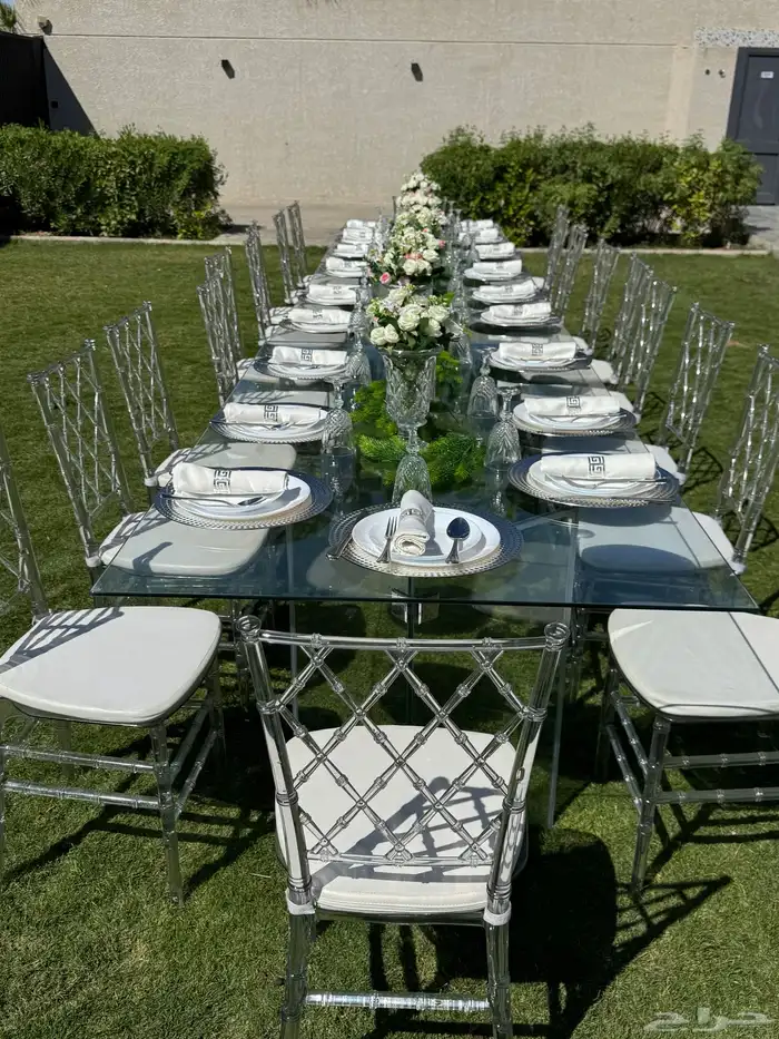 تأجير طاوله طعام كراسي شفاف. طاولات بوفيه 2