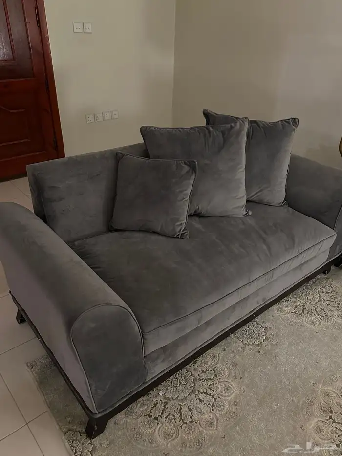 أريكة لون رمادي تكفي شخصين 0