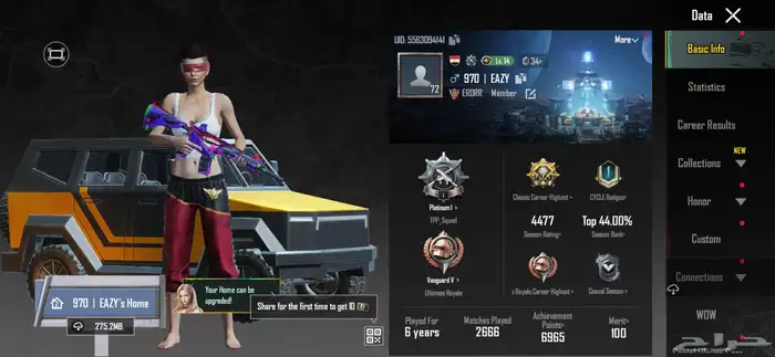 حساب ببجي من السيزون الثامن القديم 0