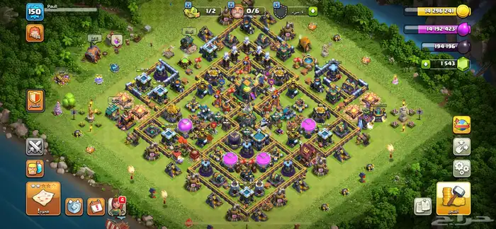 حساب كلاش اوف كلانس تاون 14 0