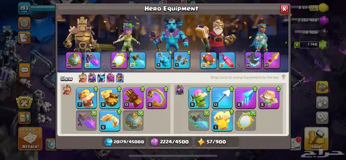 حساب كلاش اوف كلانس تاون 15 كود القرية Y8GQQV8VQ 3