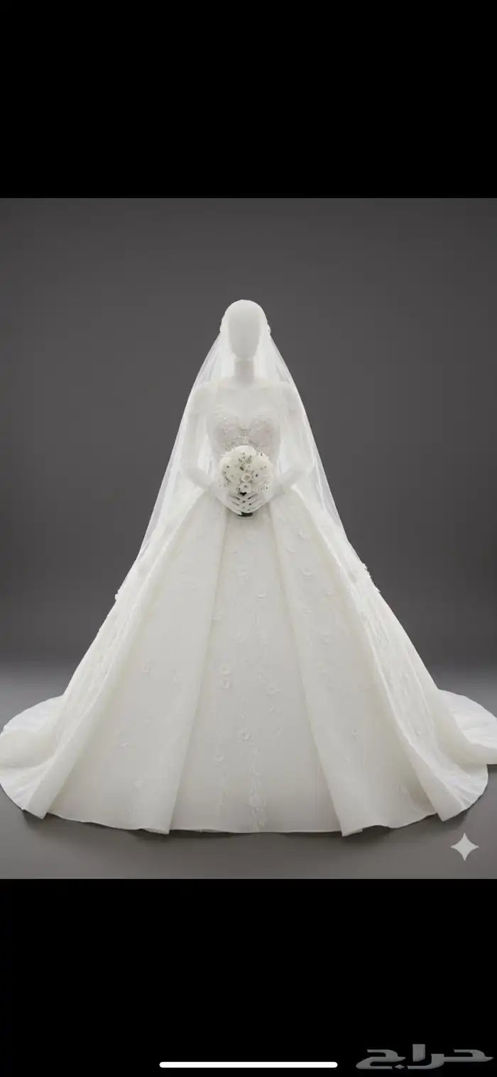 فستان عروس مع جيبون والطرحة 2