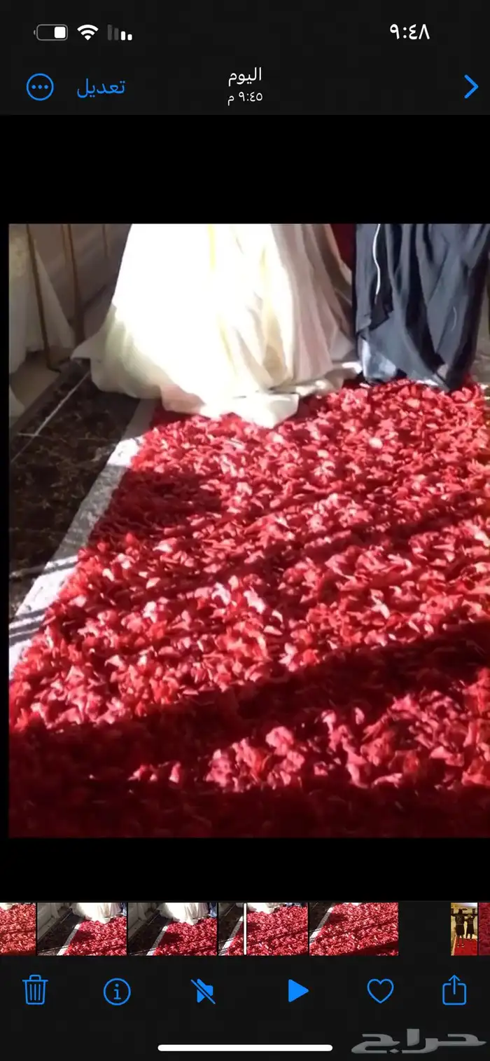 مفرش الورد للعروس ممر ورد احمر للعرايس 5