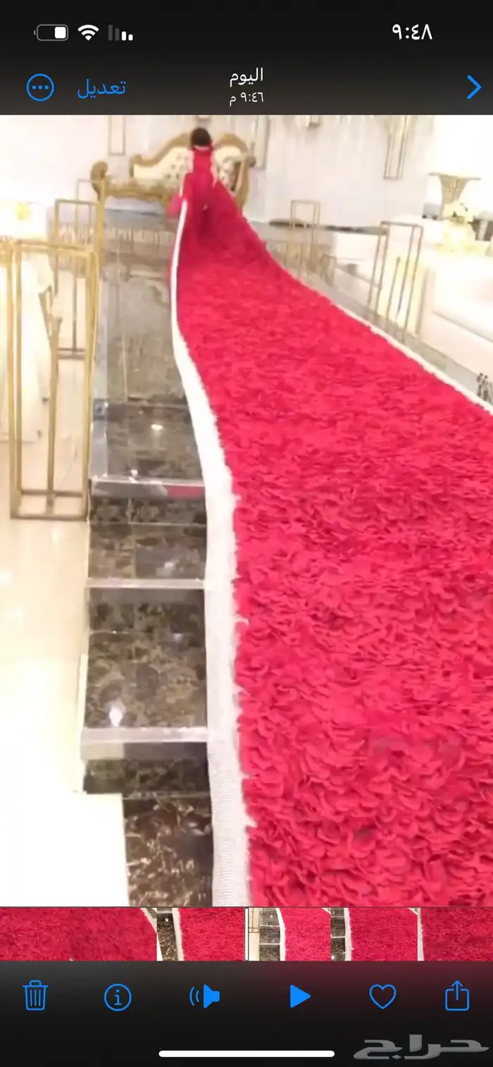 مفرش الورد للعروس ممر ورد احمر للعرايس 6