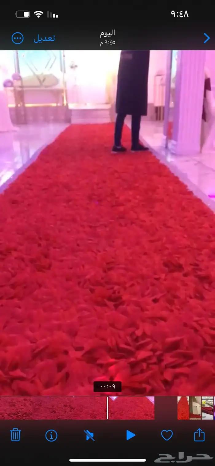 مفرش الورد للعروس ممر ورد احمر للعرايس 4