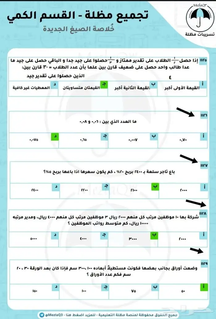 مدرس خصوصي رياضيات للقدرات الكمي واللفظي 2