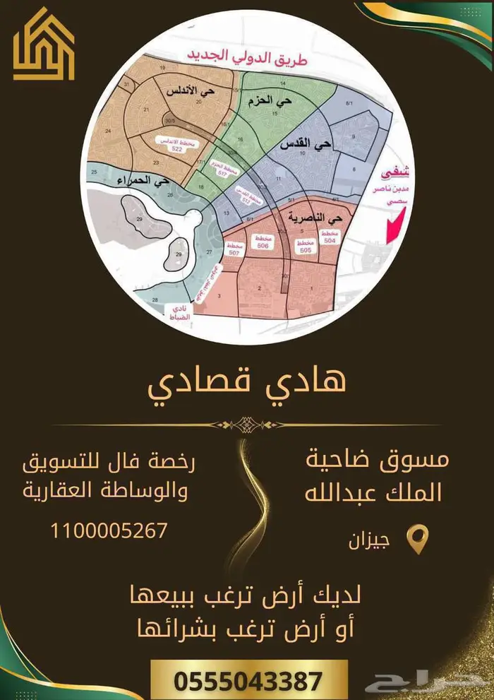 اراضي سكنية وتجاريه جيزان وفلل 1