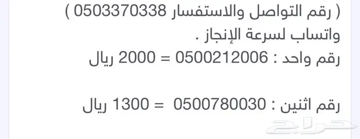 رقم مميز رقم مكرر 0