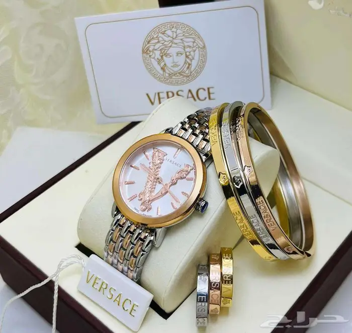 فيرساتشي طقم نساء ساعة اسوارة خاتم ساعات اساور خواتم فرساتشي 4