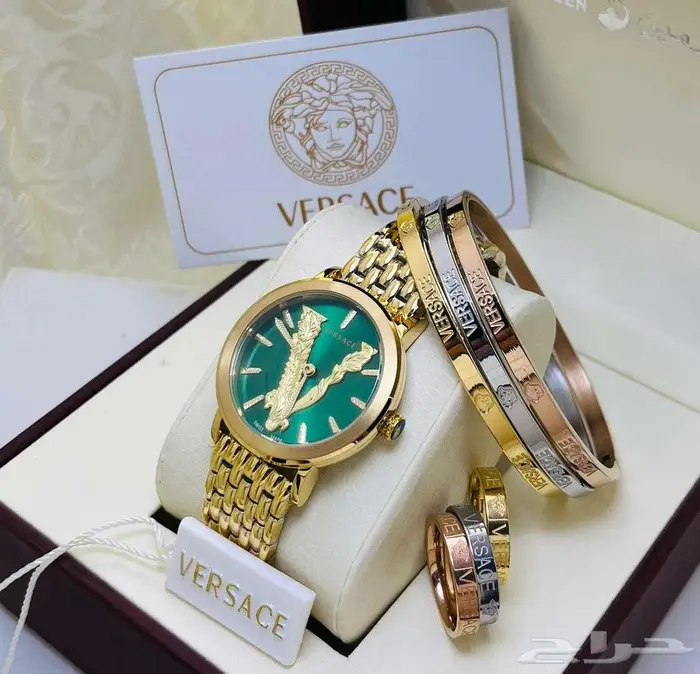 فيرساتشي طقم نساء ساعة اسوارة خاتم ساعات اساور خواتم فرساتشي 7