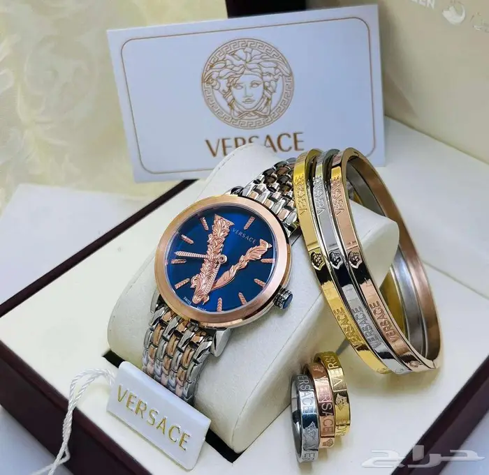 فيرساتشي طقم نساء ساعة اسوارة خاتم ساعات اساور خواتم فرساتشي 3