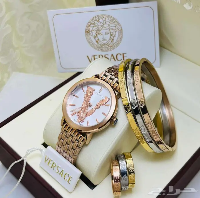 فيرساتشي طقم نساء ساعة اسوارة خاتم ساعات اساور خواتم فرساتشي 1