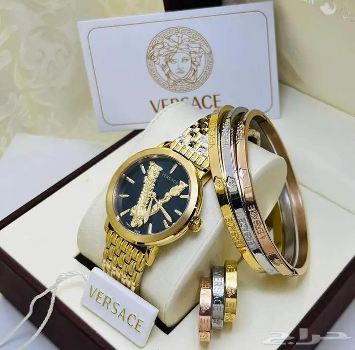 فيرساتشي طقم نساء ساعة اسوارة خاتم ساعات اساور خواتم فرساتشي 2