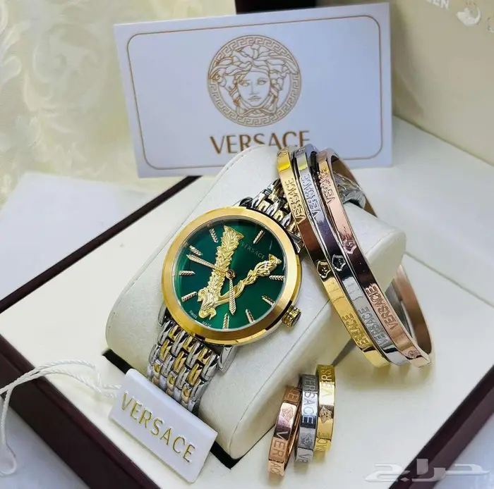 فيرساتشي طقم نساء ساعة اسوارة خاتم ساعات اساور خواتم فرساتشي 0