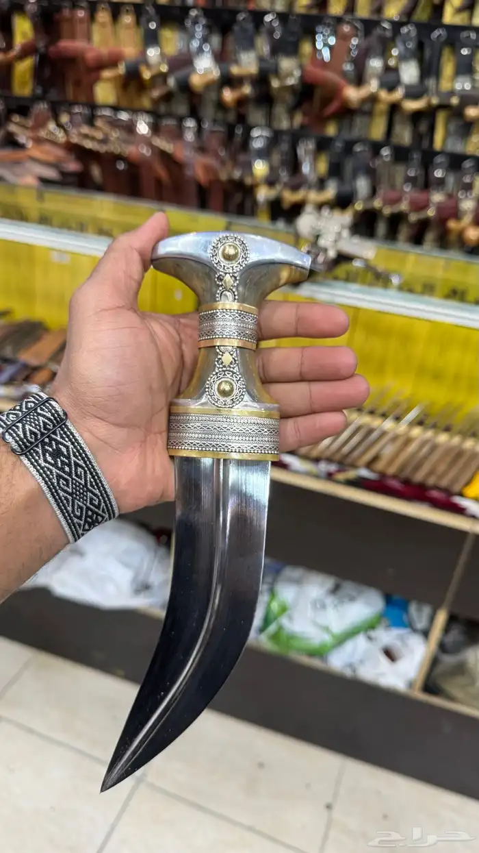 خنجر قرن صب فضة 6