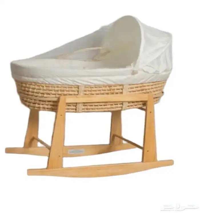 سرير هزاز خشبي قاعدة ومهد موسى للمواليد استخدام محدود نظيف 0