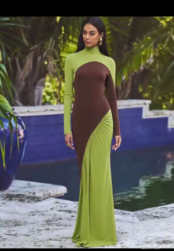 فستان نسائي بأكمام طويله 0