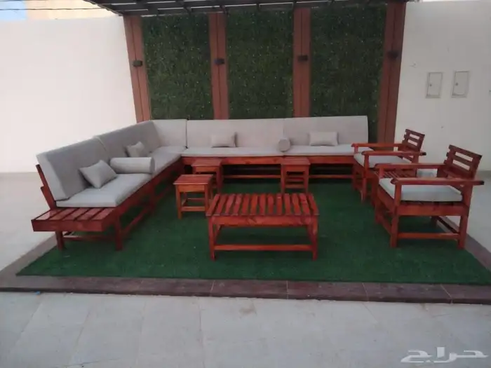 تفصيل جلسات خارجية حديد وخشب 5