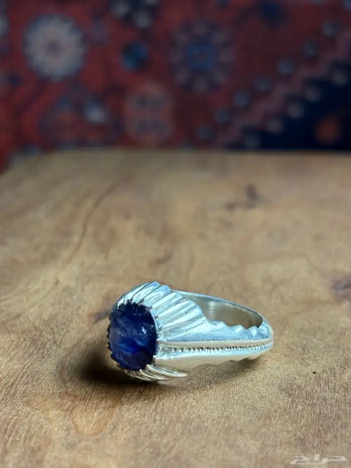 خاتم ياقوت ازرق معه شهاده 3