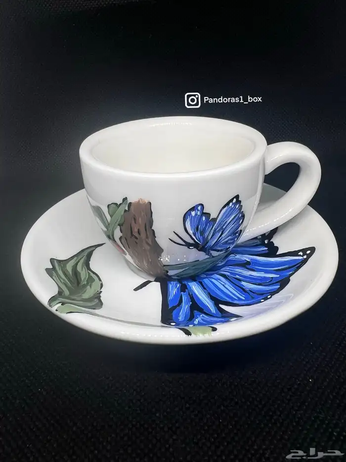 كوب اسبريسو رسمة فراشة 1