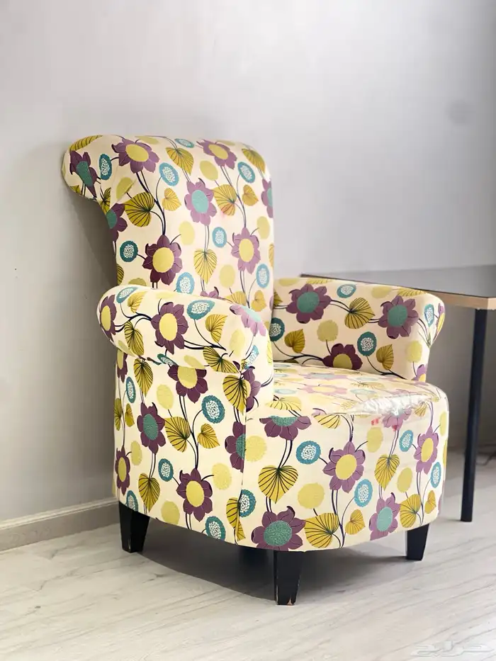 للبيع صوفا - كرسي مفرد ملكي - (زهور منقشة رائعة) 1