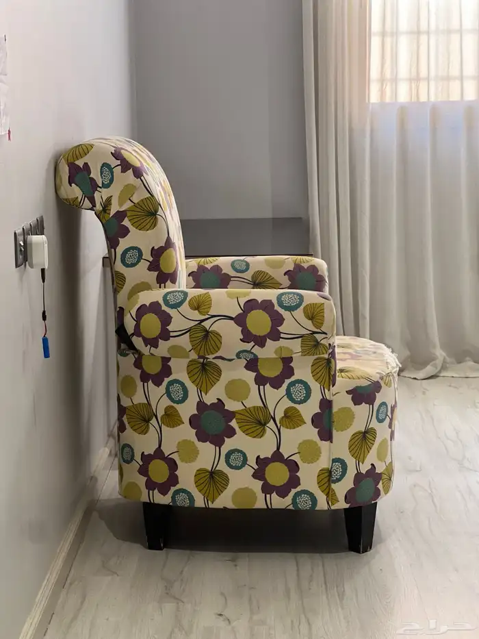 للبيع صوفا - كرسي مفرد ملكي - (زهور منقشة رائعة) 4