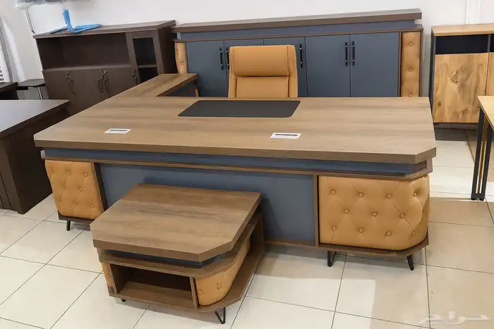 مكتب طقم فخم جلد اخضر 1