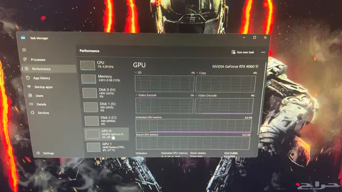 جهاز ألعاب كامل   ملحقاته احترافية (RTX4060Ti   Ryzen 7) 6
