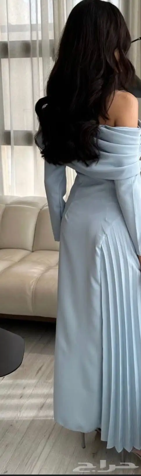 فستان أزرق سماوي أنيق جد ا  ناعم في اللبس وخامته ممتازة 0