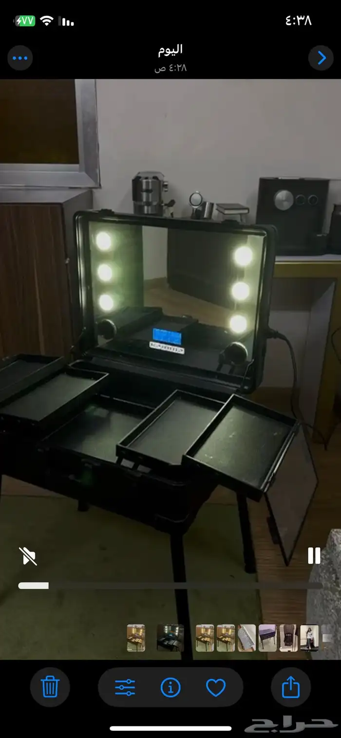 شنطة مكياج جديده جدا وبلوتوث اضاءه اصفر وابيض 1