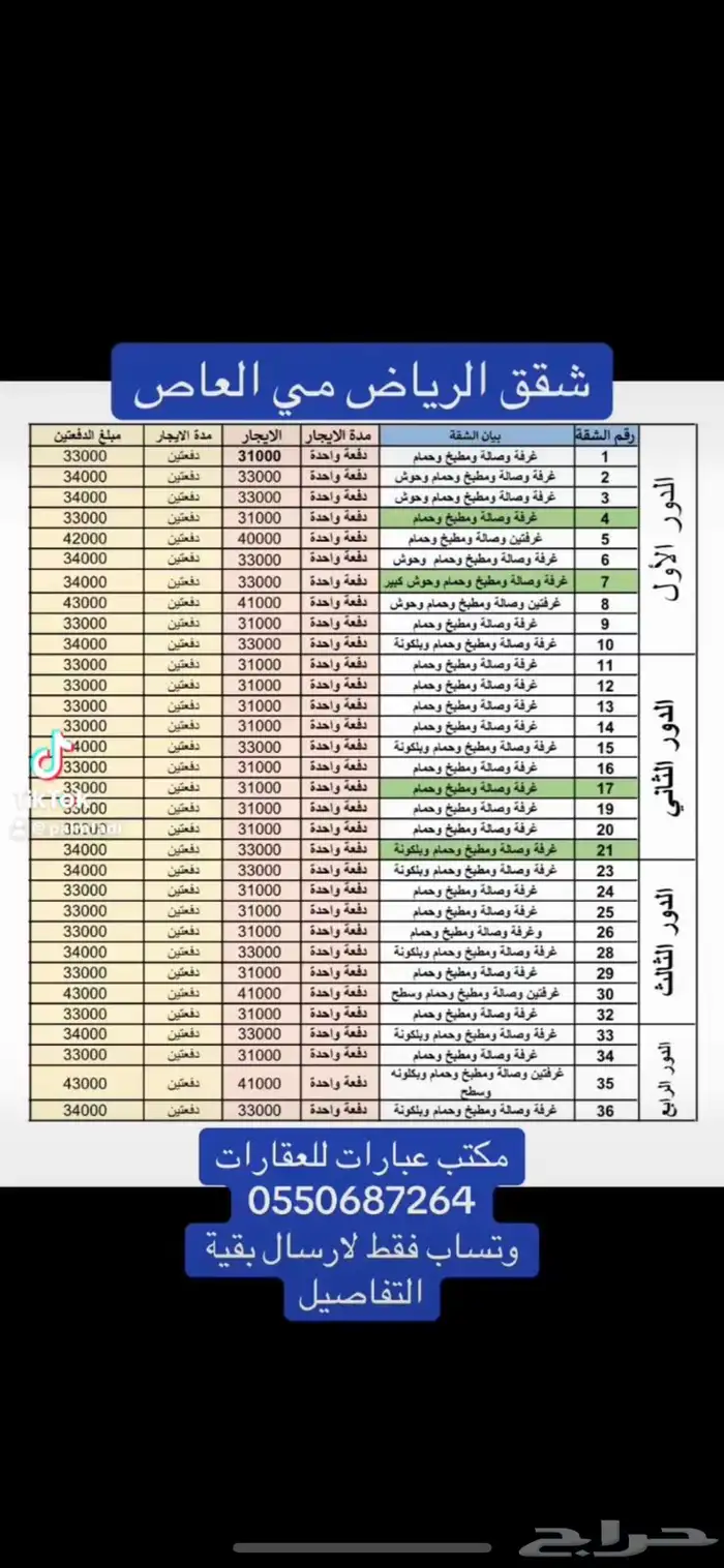 شقق للإيجار الرياض حي العارض 1
