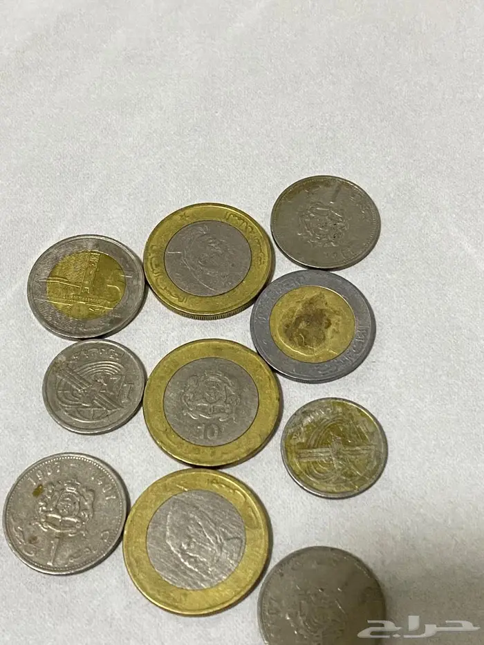 ليرة سورية قديمه 10 ليرات و 5 ليرات و عملات اردنيه 10