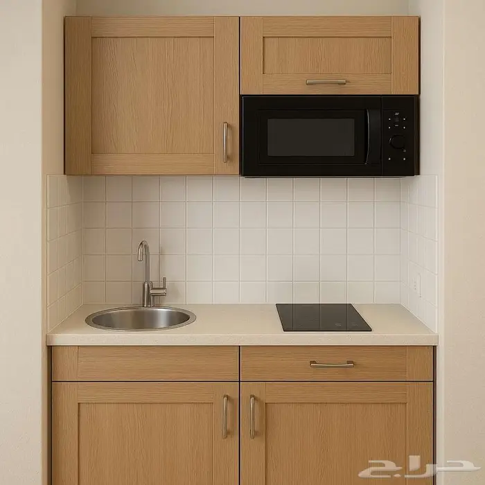 مطبخ صغير متكامل بتشطيب أوروبي وسطح شامل 0