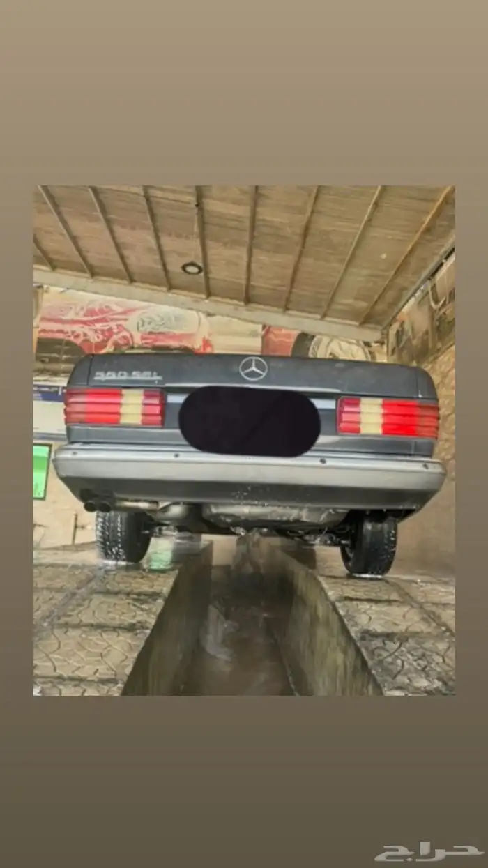 مرسيدس 1990 نظيف مخزن ملكي مع لوحات مميزه على السياره 4