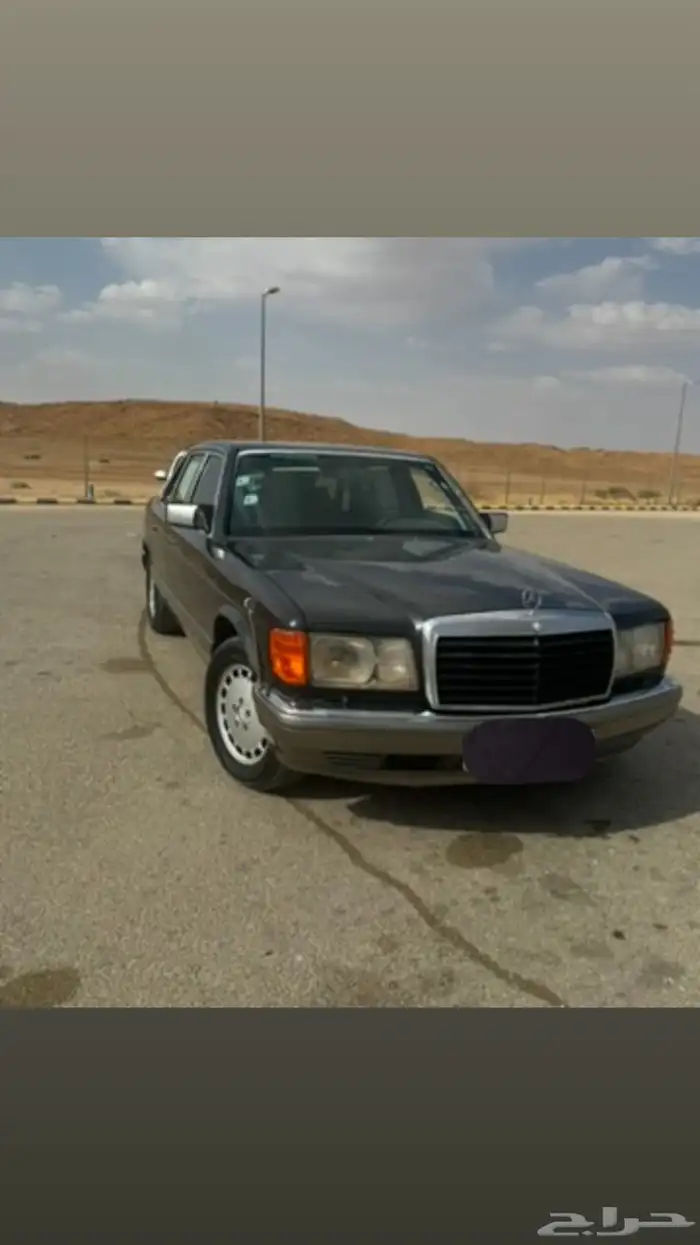 مرسيدس 1990 نظيف مخزن ملكي مع لوحات مميزه على السياره 6