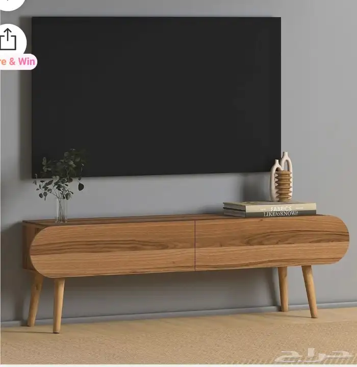 طاولة تلفزيون خشب الجوز 0