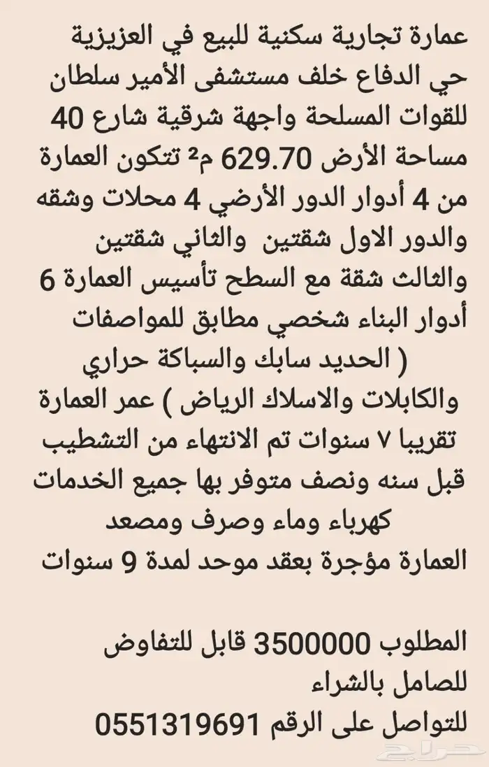 عمارة تجارية للبيع بالعزيزية 1